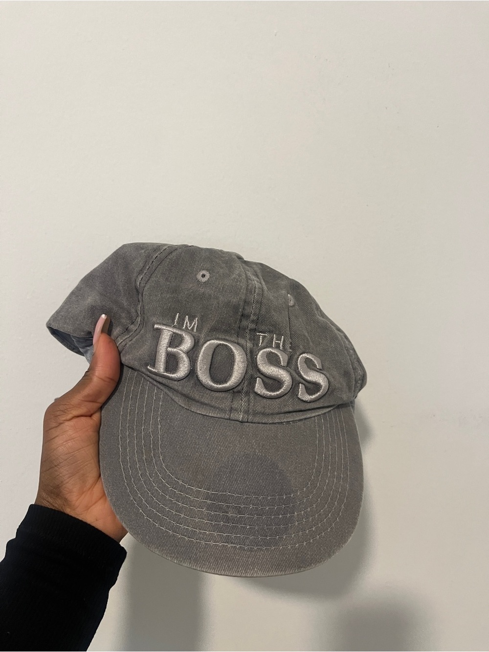 Gray "BOSS" Embroidered Baseball Cap